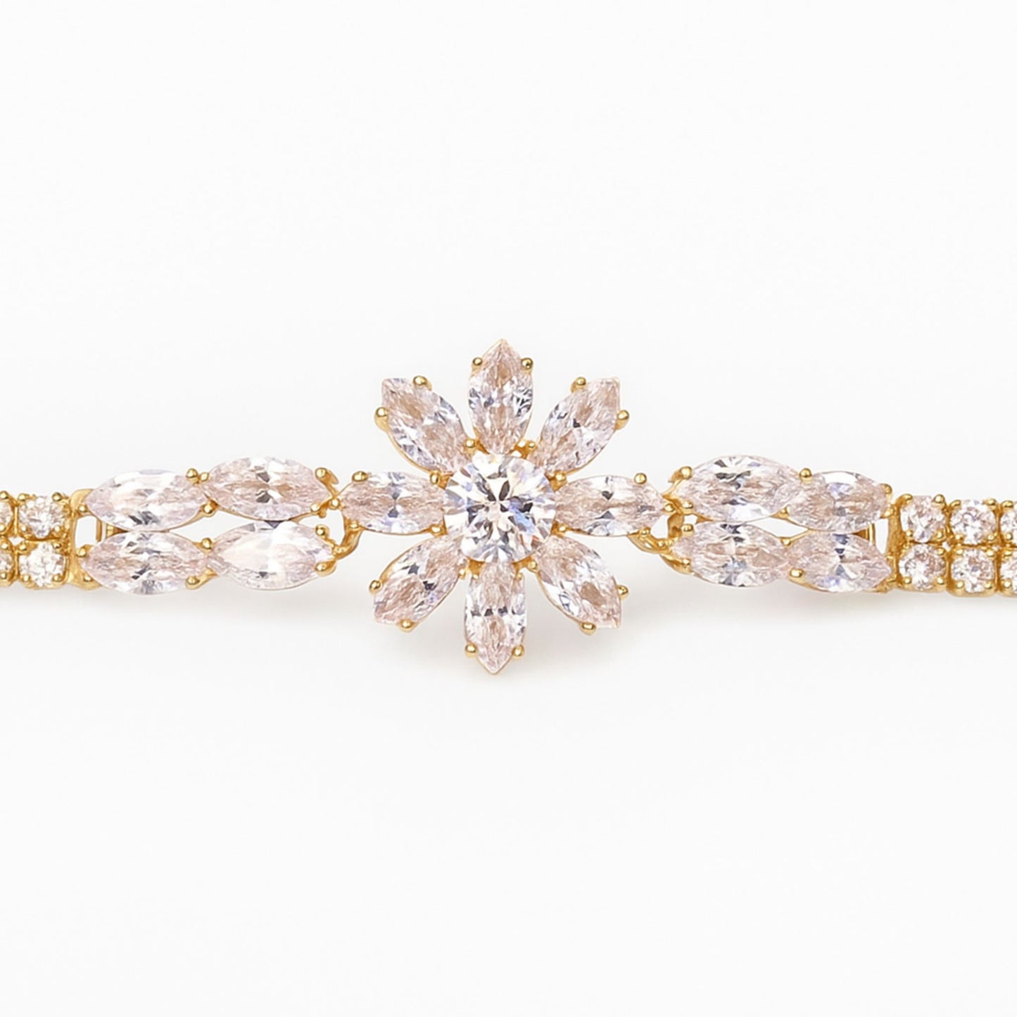 Crystal Bloom Floral Bracelet