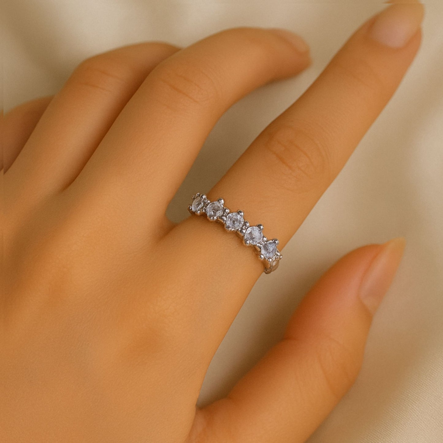 "Lilac Dreams" Five-Stone Crystal Band