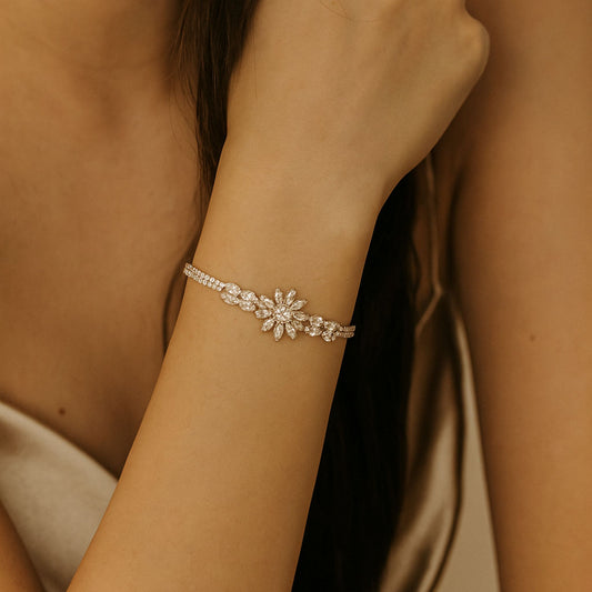 Crystal Bloom Floral Bracelet
