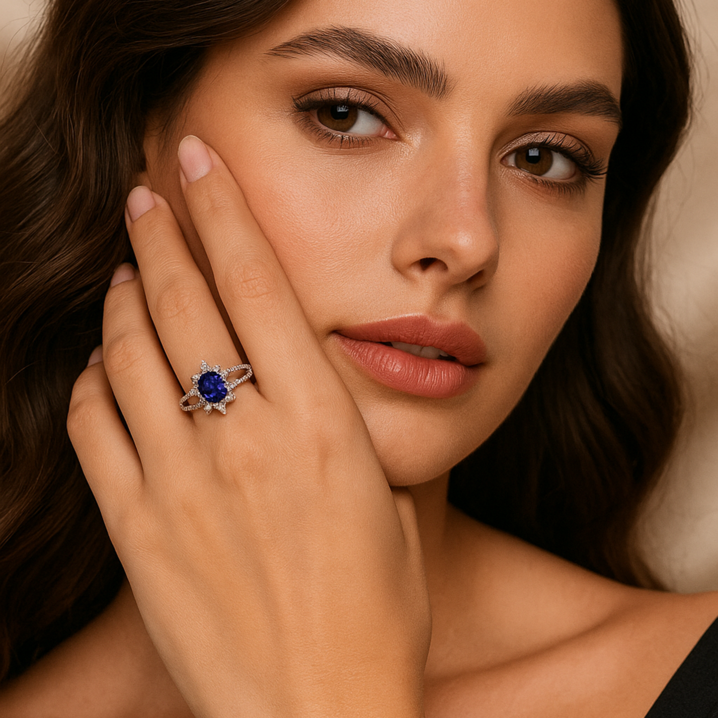 "Celestial Sparkle" Blue Statement Ring