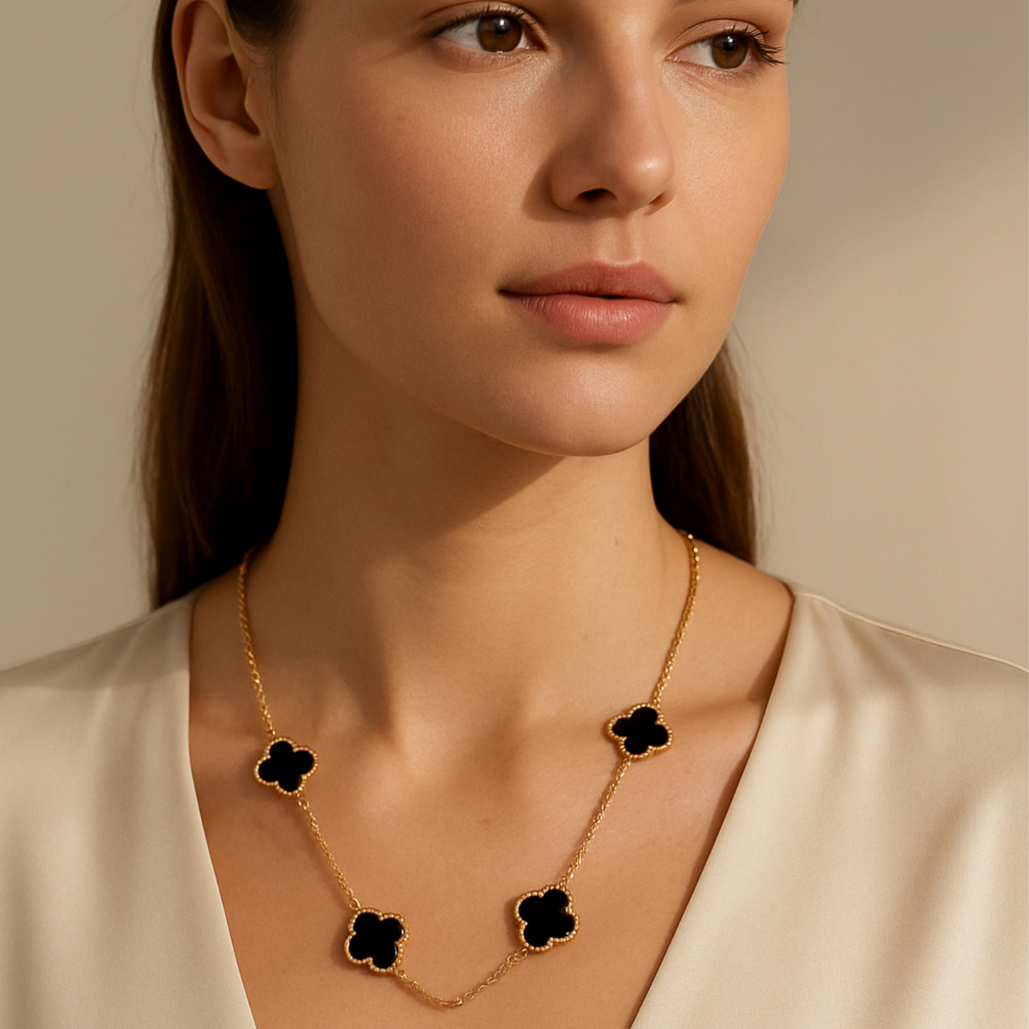 Black Clover Necklace | Gold Plated