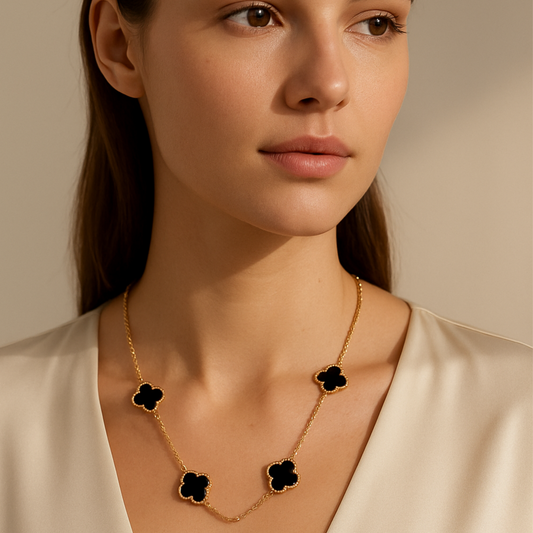 Black Clover Necklace | Gold Plated