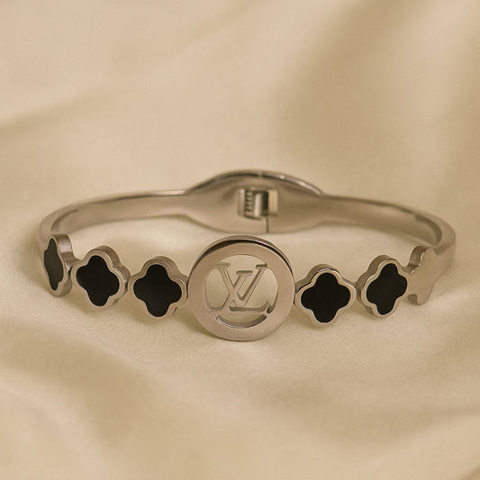 Modern Clover Link Bangle Bracelet